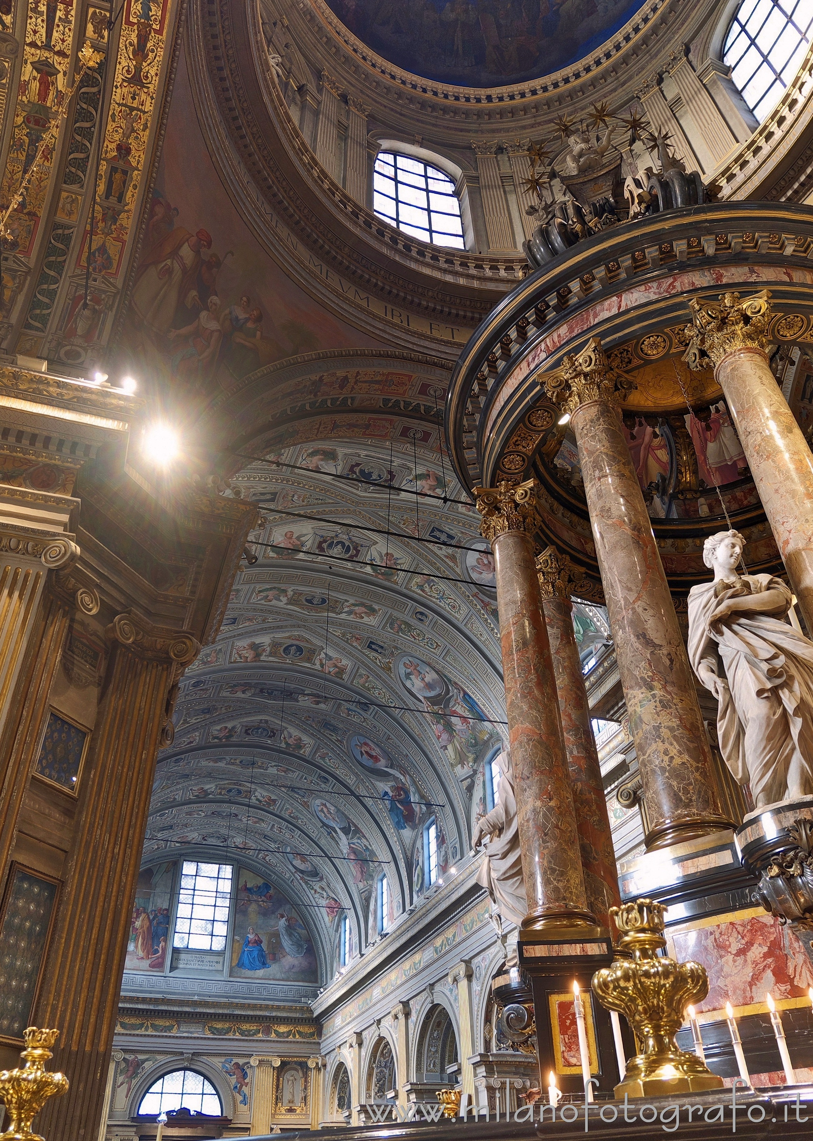 Caravaggio (Bergamo, Italy) - Aedicule of the altar and nave of the Sanctuary of Caravaggio